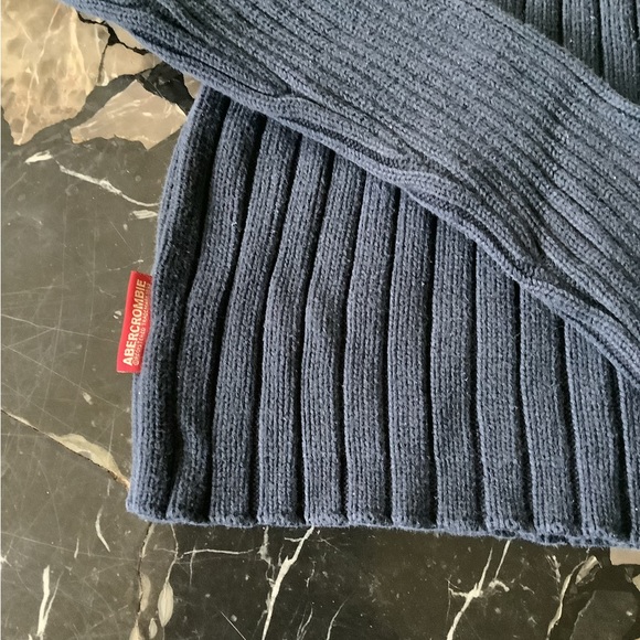 Vintage Y2K Abercrombie &Fitch men’s blue v-neck ribbed muscle sweater size m - Picture 4 of 7